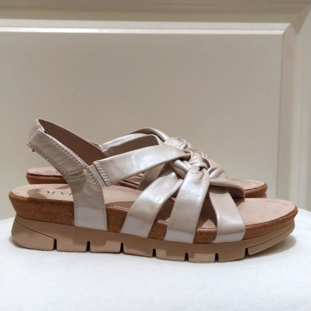 Salvia Birch Leather Sandals Comfort Cork Platform Sz 40 NWB